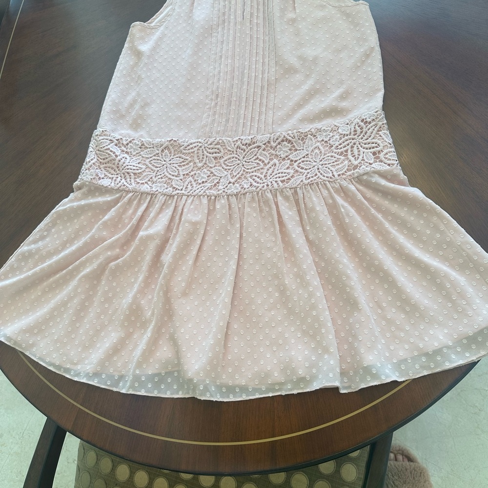 Marchesa Rose Blush Swiss Dot Lace Waist Sleeveless Dress – Size S/M - Picture 9 of 15